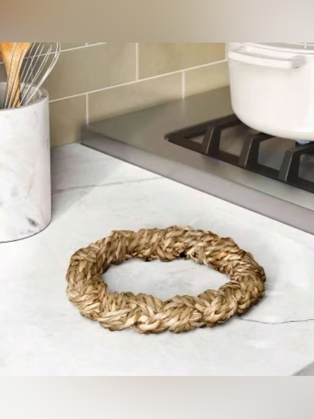 Threshold Natural Braided Seagrass Trivet